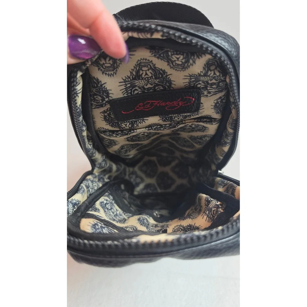 Ed Hardy Sling Bag Black Eagle Skull Tattoo Graphic Crossbody Backpack Y2K NWT
